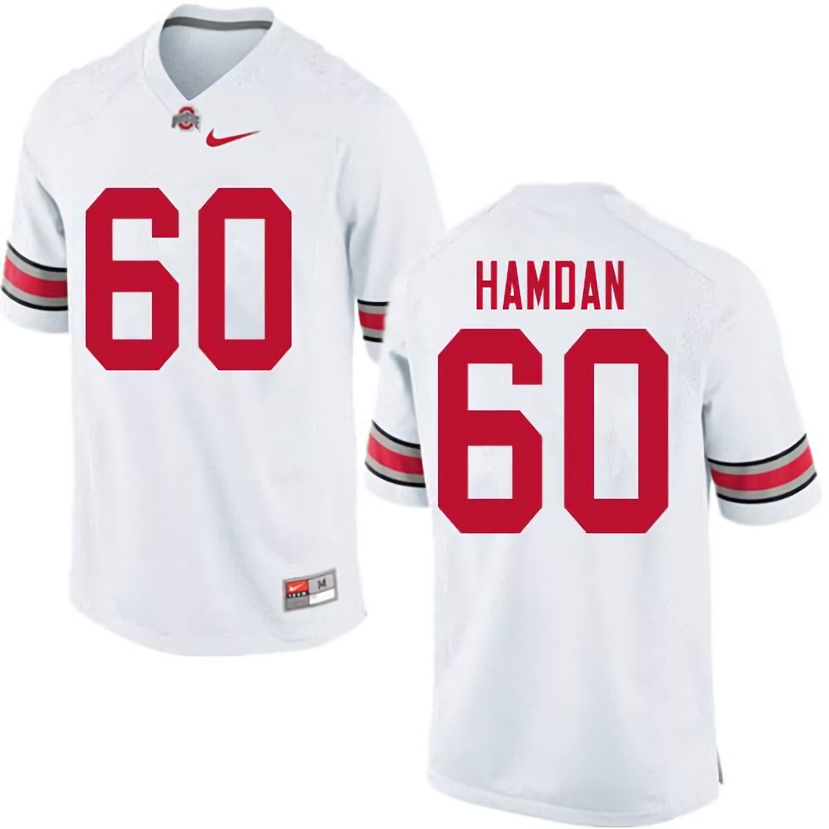 Zaid Hamdan Ohio State Buckeyes Men's NCAA #60 Nike White College Stitched Football Jersey AVG1356SH